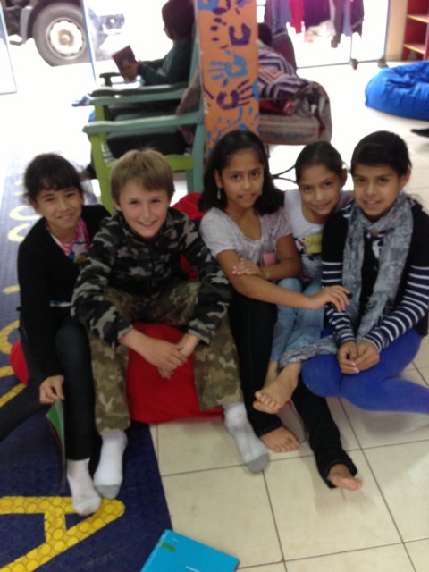 Tourist and indigenous kids